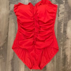 Red One Piece Swimsuit Janzten size 16 brand new
